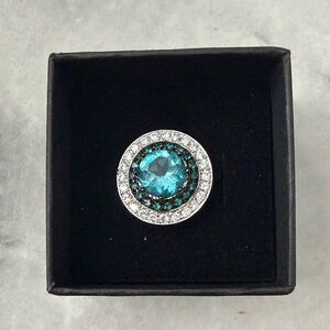 Blue Zirconia 925 sterling silver ring